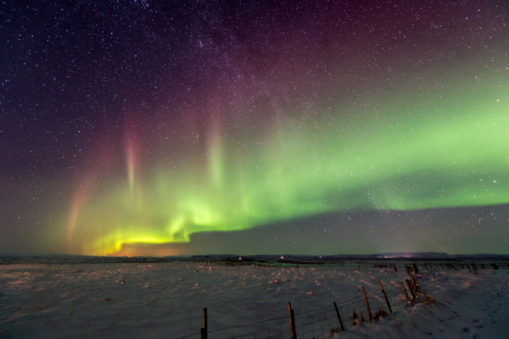 iceland with northern lights