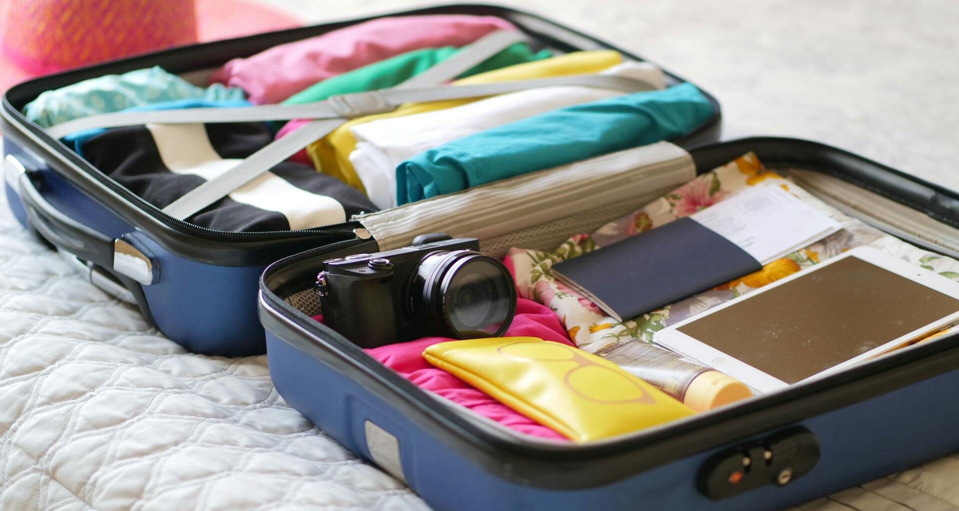 open travel suitcase