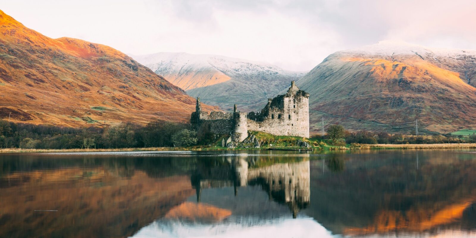scotland castle on a lake