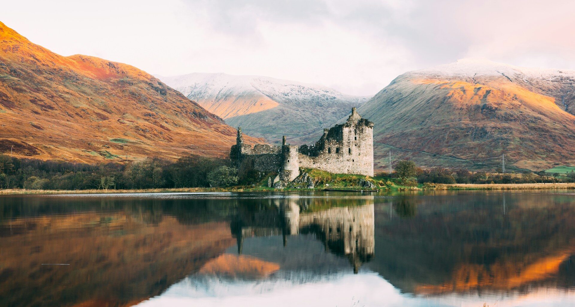 scotland castle on a lake